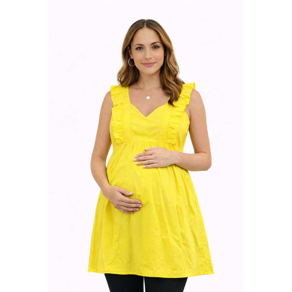 Women’s Maternity Sleeveless V-Neck Top – Yellow – Size Maternity XS – NWT